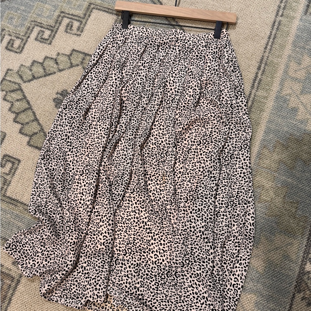 Leopard Print Women's midi Skirt
